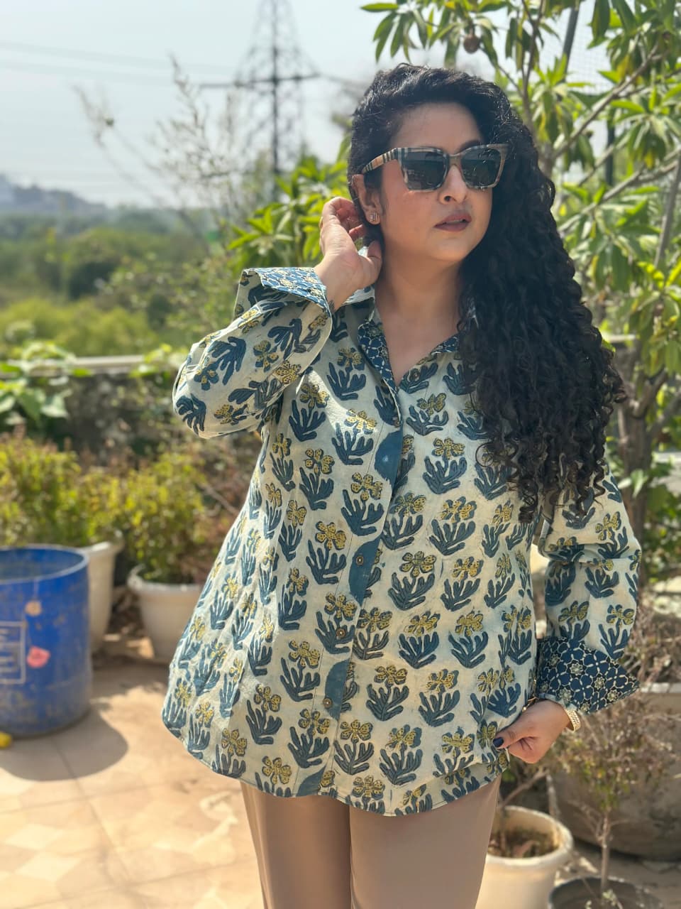 Mehfil- Vanaspati bagru handblock print shirt