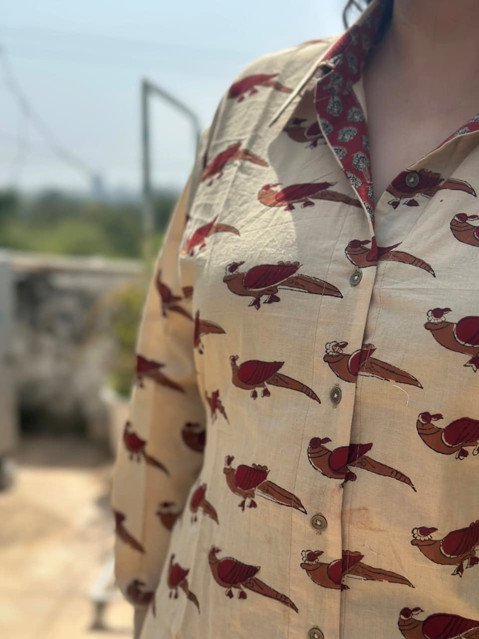 Pankh-Bagru  Hand block  Print cotton shirt
