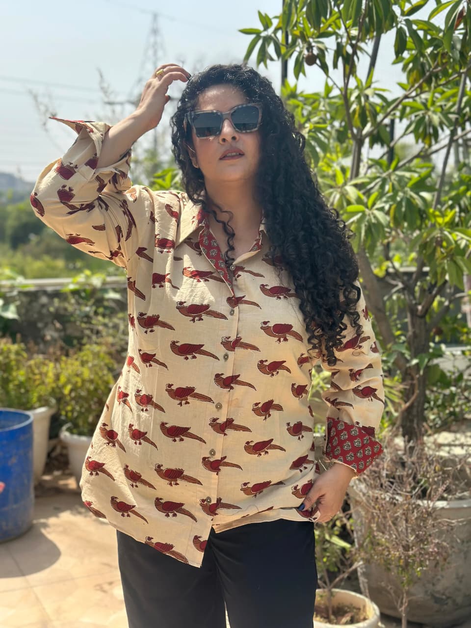 Pankh-Bagru  Hand block  Print cotton shirt