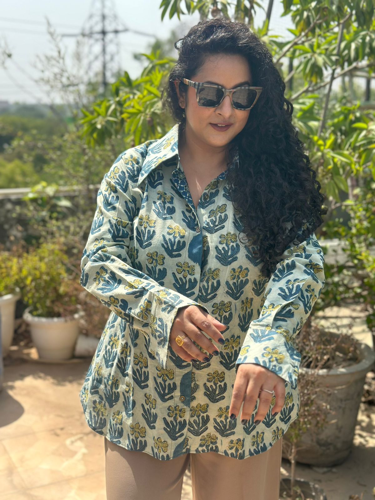 Mehfil- Vanaspati bagru handblock print shirt