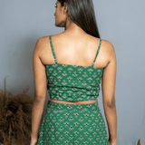 Green Bagru Wrap Skirt & Top