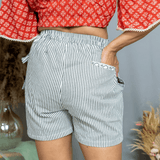 Grey Dabu Cotton Overlap Shorts