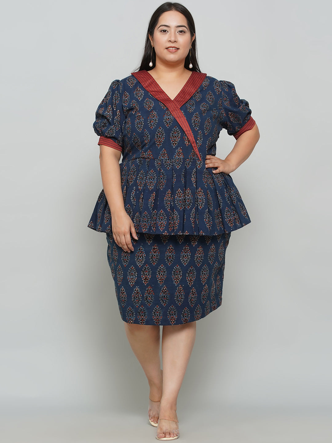 Indigo Ajrakh Skirt & Top