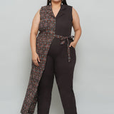 Ajrakh Handblock Printed Overlap Style Cotton Jumpsuit