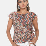 Ajrakh Handblock Printed Wrap Top