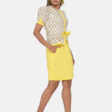 Yellow Sanganeri Skirt Top