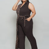 Ajrakh Handblock Printed Overlap Style Cotton Jumpsuit