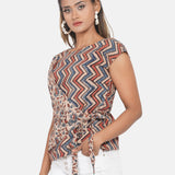 Ajrakh Handblock Printed Wrap Top