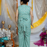 Blue Sanganeri Handblock Printed Cotton Jumpsuit
