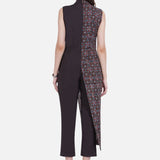 Ajrakh Handblock Printed Overlap Style Cotton Jumpsuit