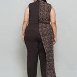 Ajrakh Handblock Printed Overlap Style Cotton Jumpsuit