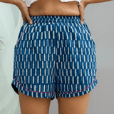Indigo Dabu Shorts with Fuchsia Piping