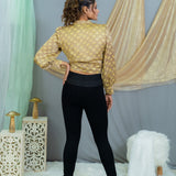 Beige vanaspati modal satin crop top