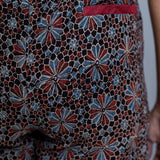 Brown ajrakh floral shorts with belt