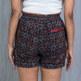 Brown Ajrakh star cotton shorts