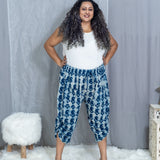 Indigo Dabu Paisley Handblock printed cotton pants