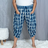 Indigo Dabu Paisley Handblock printed cotton pants