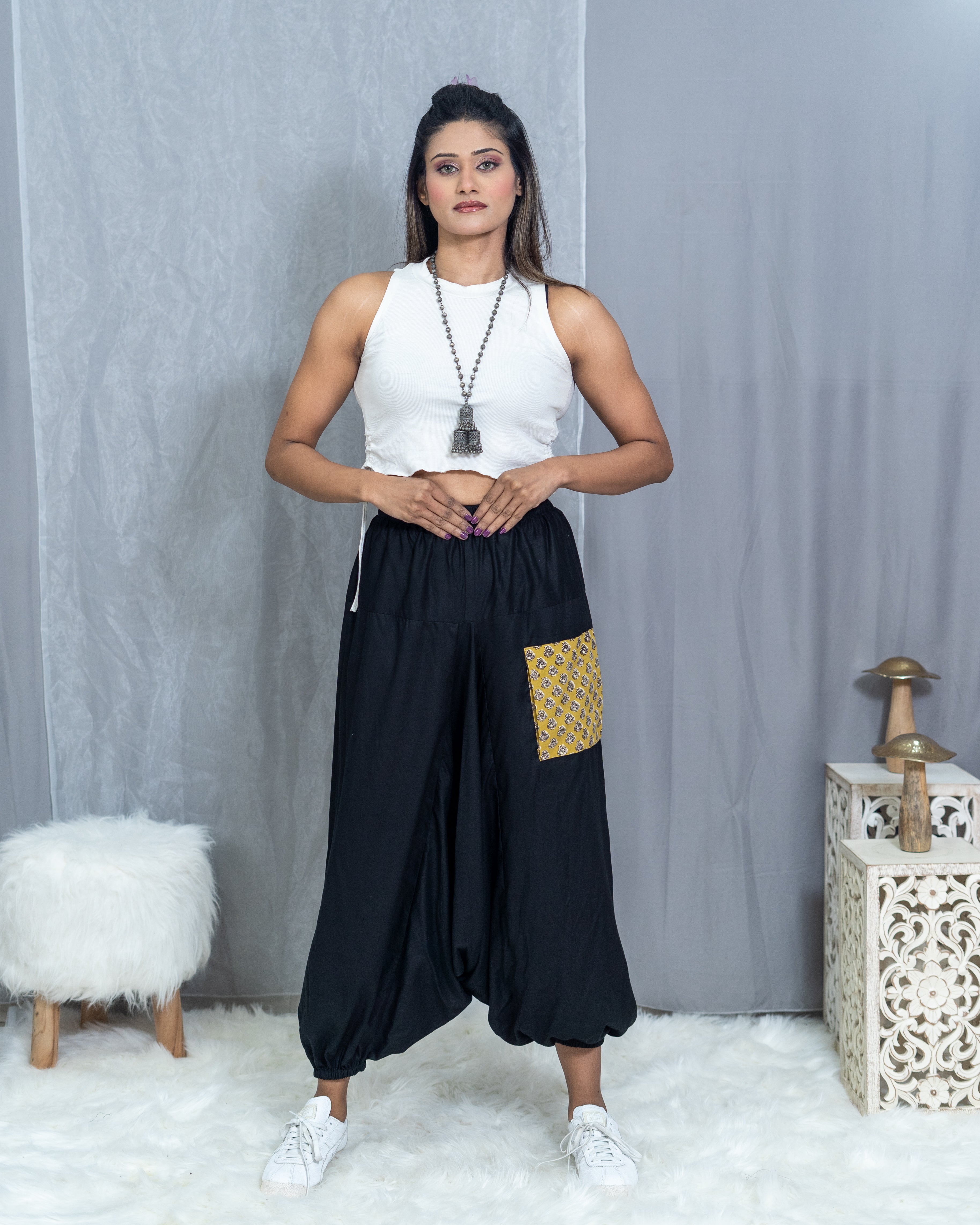 Buy Handmade Harem Pants Waist Tie Open Leg 100 Rayon One Online in India   Etsy