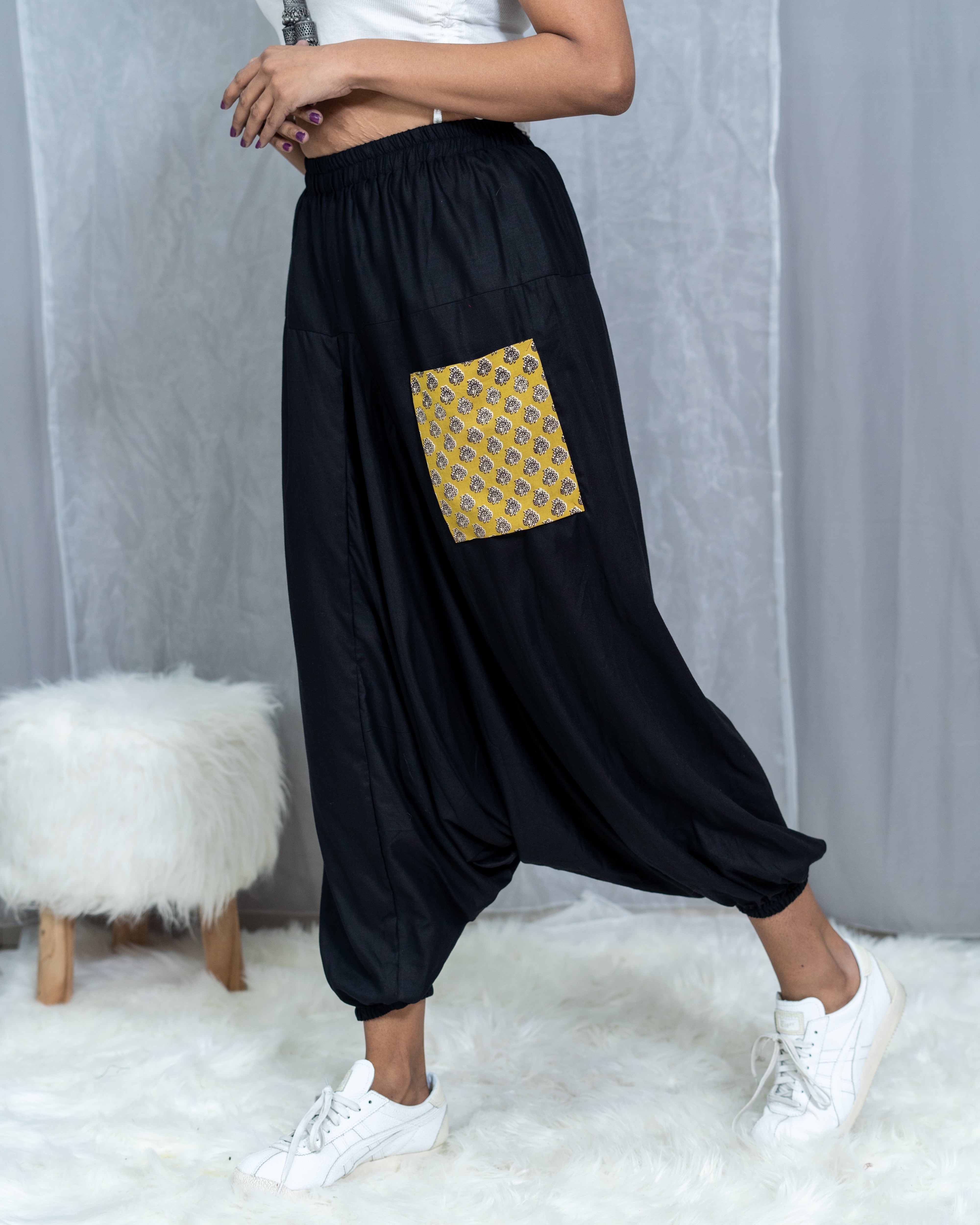 Just Black Rayon Harem Pants  Spoil Me Silly by Sonali