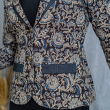 Black Kalamkari Handblock Printed Cotton Blazer