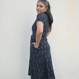 Ajrakh Indigo Handblock Printed Cape Cotton Top